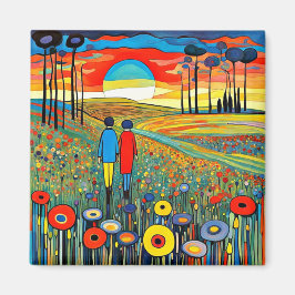 Promenad genom ängen magnet