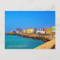Promenad i Cadiz, (målade) Spanien,