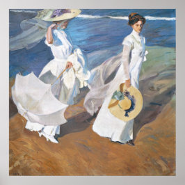 Promenad längs havsstranden, Joaquín Sorolla Poster