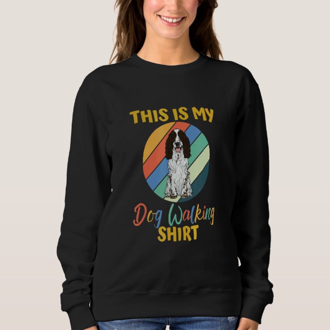 Promenad med svart engelsk cocker spaniel t shirt (Framsida)