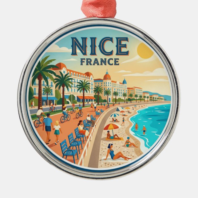 Promenade des Anglais Frankrike Julgransprydnad Metall (Framsidan)