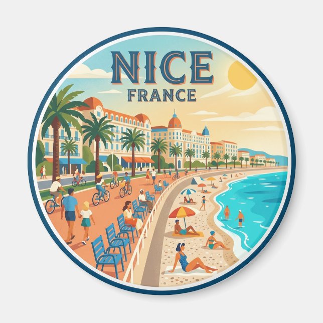 Promenade des Anglais Frankrike Magnet (Framsidan)