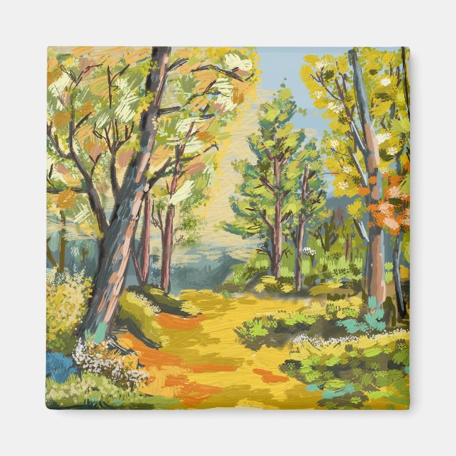Promenade en sous bois d'automne. magnet (Framsidan)