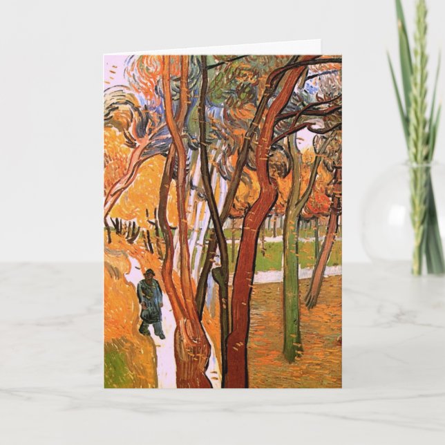 Promenaden: Fallande löv av Vincent van Gogh Kort (Framsida)