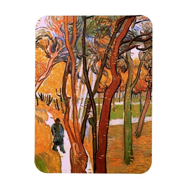 Promenaden: Fallande löv av Vincent van Gogh Magnet (Vertikal)