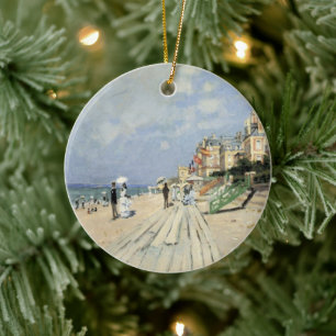 Promenaden vid Trouville av Claude Monet Julgransprydnad Keramik
