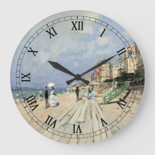 Promenaden vid Trouville av Claude Monet Stor Klocka