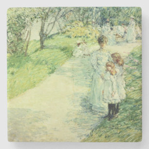 Promenaders i trädgården, 1898 underlägg sten