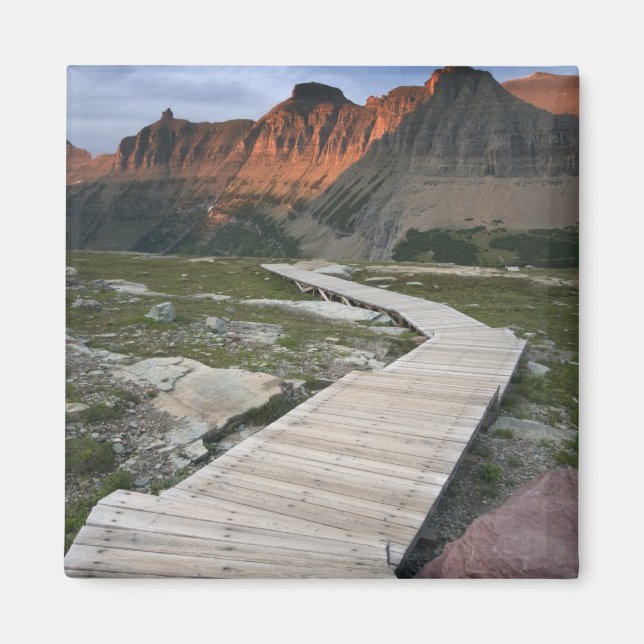 Promenadstig i Waterton Glacier International Magnet (Framsidan)