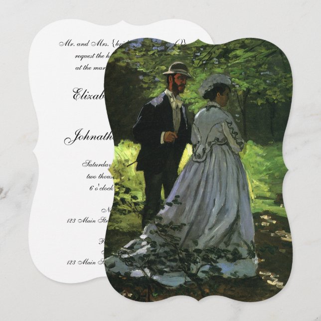 Promenadvagnarna (The Strollers) av Monet Bröllop Inbjudningar (Fram/baksida)