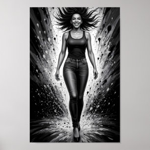 Promenera genom livet med strålande glädje Poster