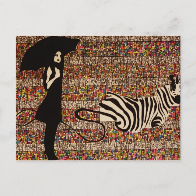 promenera i zebra vykort (Framsida)