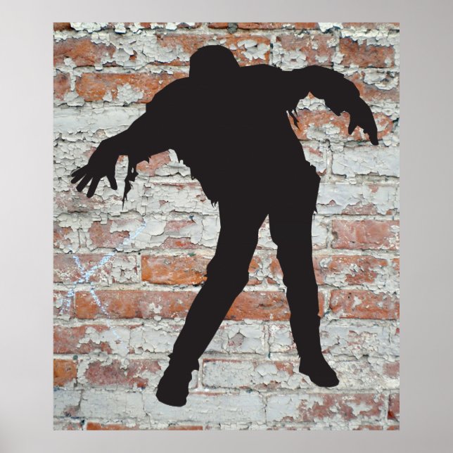 promenerande zombie silhouette poster (Framsidan)