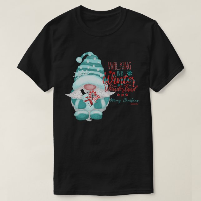 PROMENERAR I EN VINTERVÄRLD tomte jul     T Shirt (Design framsida)