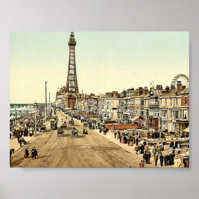 Promenmenstranden, Blackpool, England Classic Phot Poster (Framsidan)