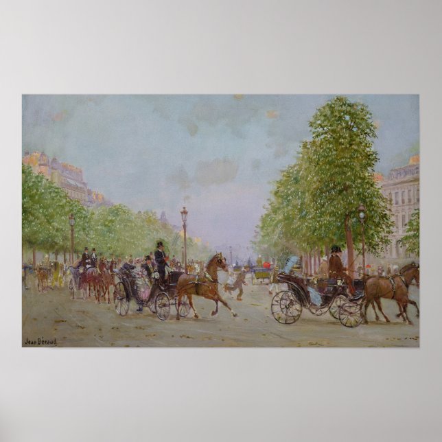 Promenstranden på Champs-Elysee Poster (Framsidan)