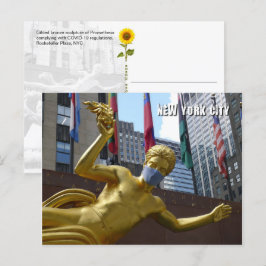 Prometheus med ansikte mask - NYC vykort