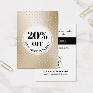 Promo Code Guld Polka-rabattkort Visitkort
