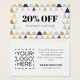 Promo Code Modern Geometric Rabattkort Visitkort