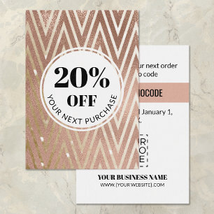 Promo Code Ro Guld Chevron Rabattkort Visitkort