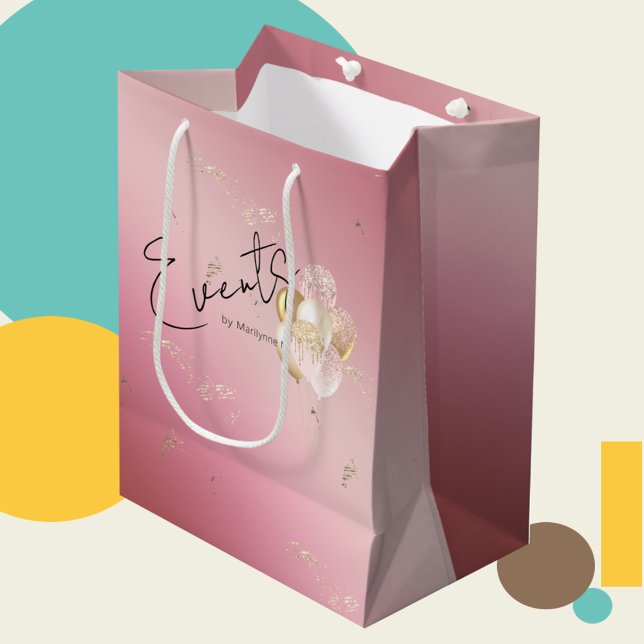 Promo Gift Bag Rosa Glitter Balloons (Skapare uppladdad)