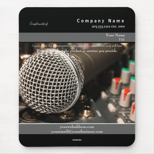 Promo Mouse Pad Recording Studio - HAMbyWG Musmatta (Framsidan)