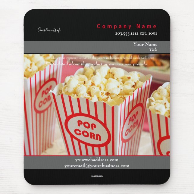 Promo Mousepad Popcorn Theme - HAMbyWG Musmatta (Framsidan)