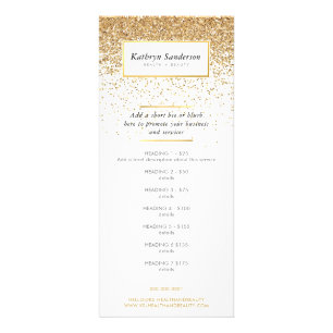 PROMO PRIS SERVICE LIST chic faux guld glitter Reklamkort