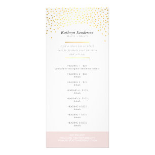 PROMO PRIS SERVICE LIST chic rustic guld konetti Reklamkort