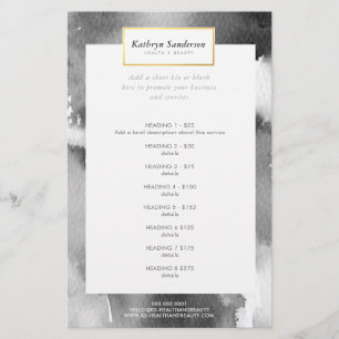 PROMO PRIS SERVICE LIST modern grått-vattenfärg Flygblad