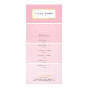 PROMO PRIS SERVICE LIST modern rosa chip Reklamkort