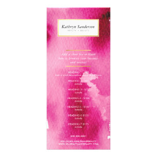 PROMO PRIS SERVICE LIST modern rosa vattenfärg Reklamkort