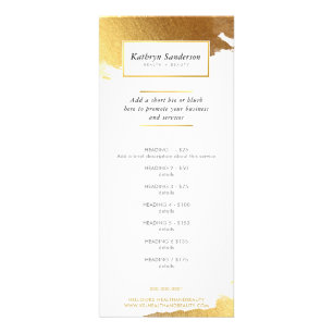 PROMO PRIS SERVICES LIST luxe modern giltighet gul Reklamkort