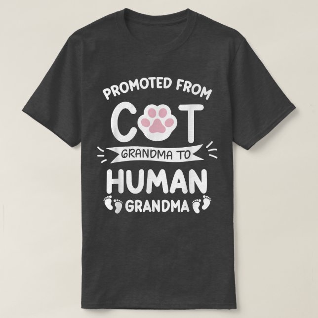 Promoted From Cat Grandma To Human Grandma Baby An T Shirt (Design framsida)
