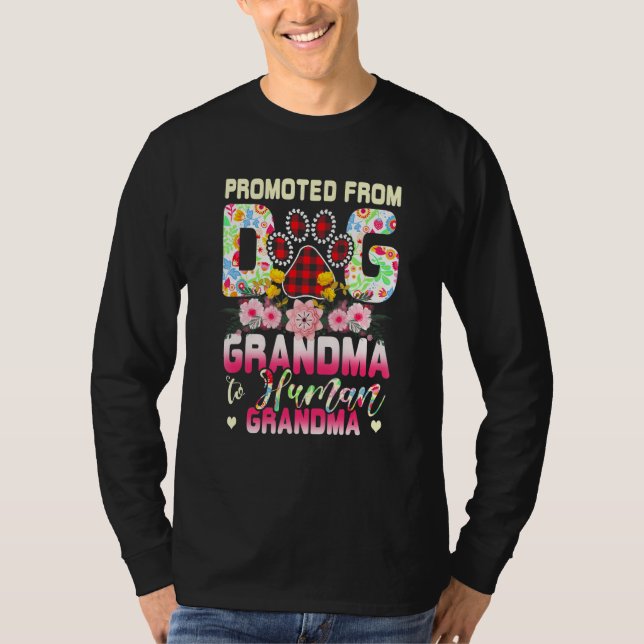 Promoted From Dog Grandma To Human Grandma Mother' T Shirt (Framsida)
