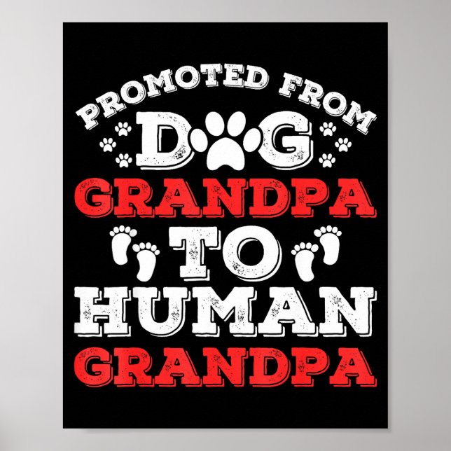 Promoted From Dog Grandpa To Human Grandpa Funny N Poster (Framsidan)