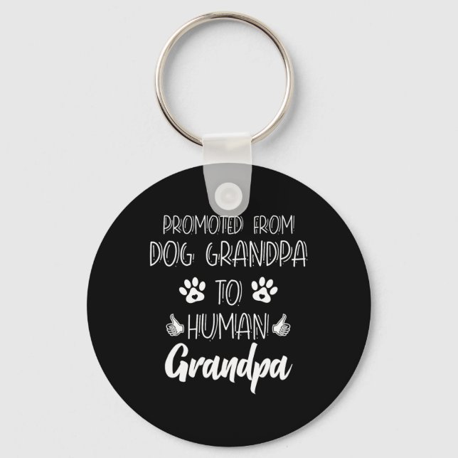 Promoted From Dog Grandpa To Human Grandpa New Gra Nyckelring (Framsida)