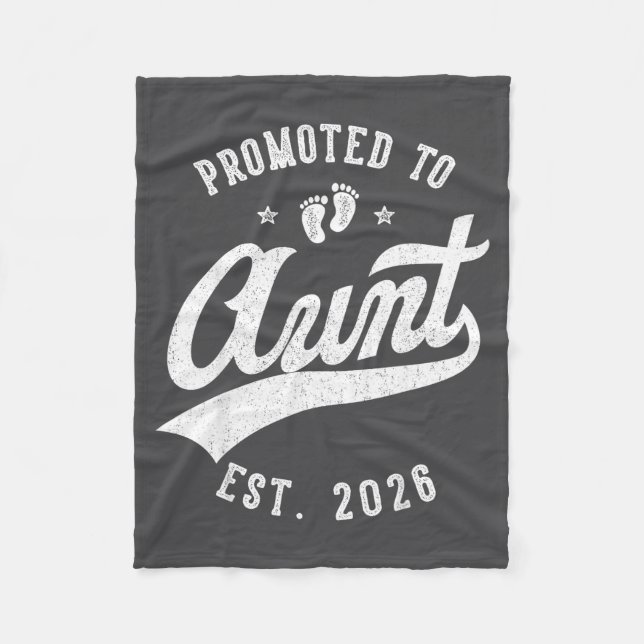 Promoted To Aunt 2026 Baby Announcement Family Mat Fleecefilt (Framsidan)