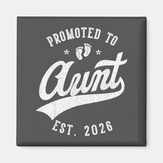 Promoted To Aunt 2026 Baby Announcement Family Mat Magnet (Framsidan)