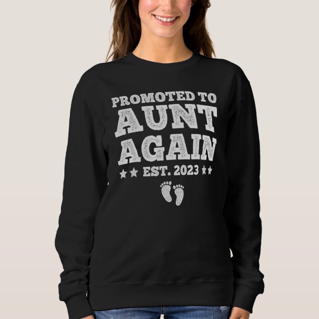 Promoted to Aunt Again Pregnancy Announcement  Quo T Shirt (Framsida)