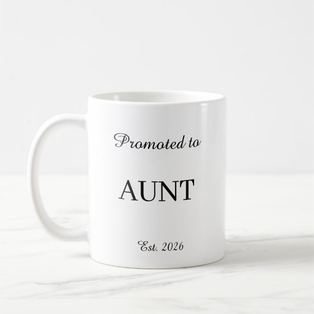 Promoted To Aunt Mug – New Dad Gift Coffee Cup Kaffemugg (Vänster)