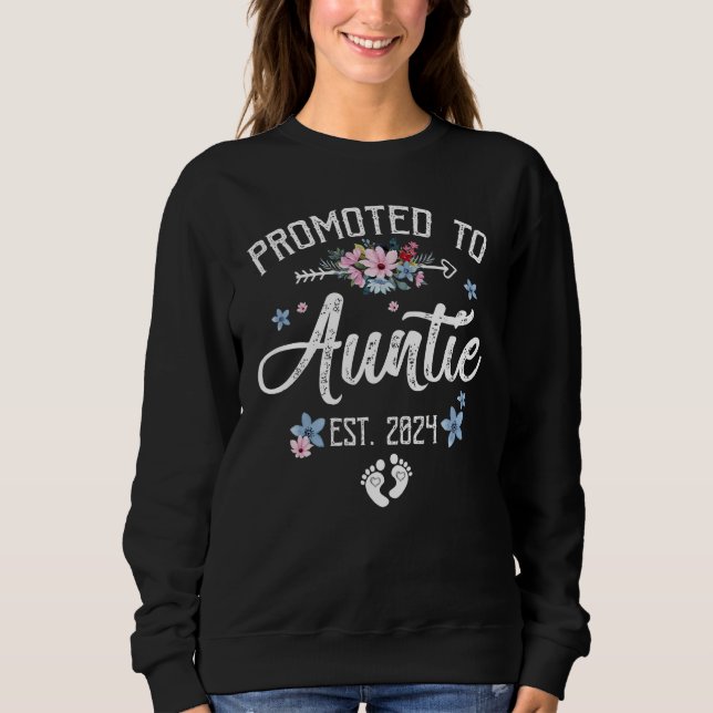 Promoted To Auntie 2024 First Time New Auntie Preg T Shirt (Framsida)