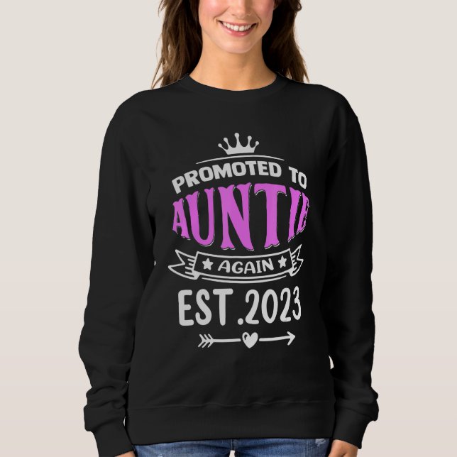 Promoted To Auntie Again 2023 Soon To Be Auntie Pr T Shirt (Framsida)