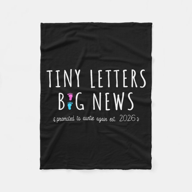 Promoted To Auntie Again 2026-2nd Baby Announcemen Fleecefilt (Framsidan)