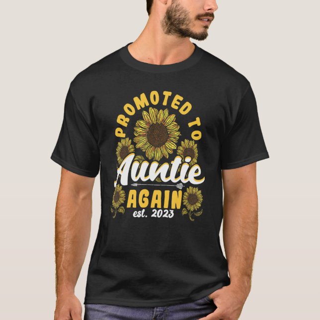 Promoted To Auntie Aunt 2023 Again 3 T Shirt (Framsida)
