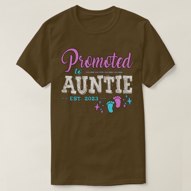 Promoted To Auntie Est 2023  Pregnancy Reveal Girl T Shirt (Design framsida)