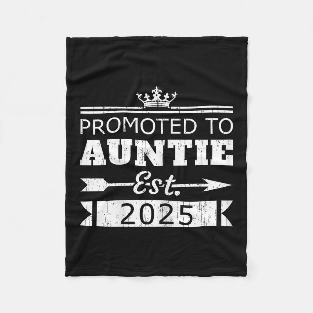 Promoted To Auntie Est 2025 Funny New Aunt Reveal  Fleecefilt (Framsidan)