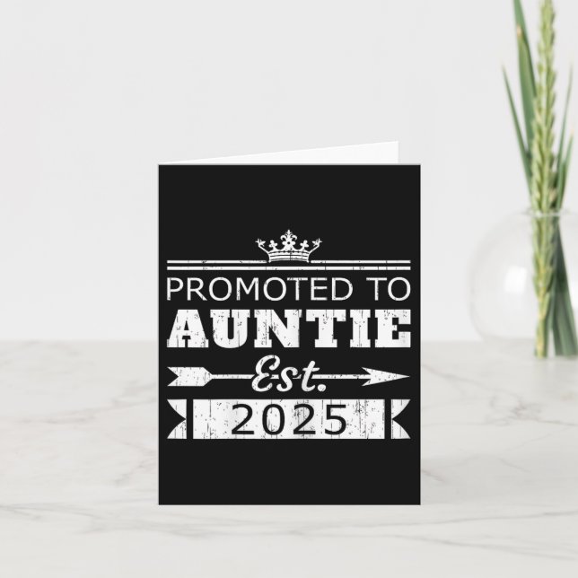 Promoted To Auntie Est 2025 Funny New Aunt Reveal  Kort (Framsida)