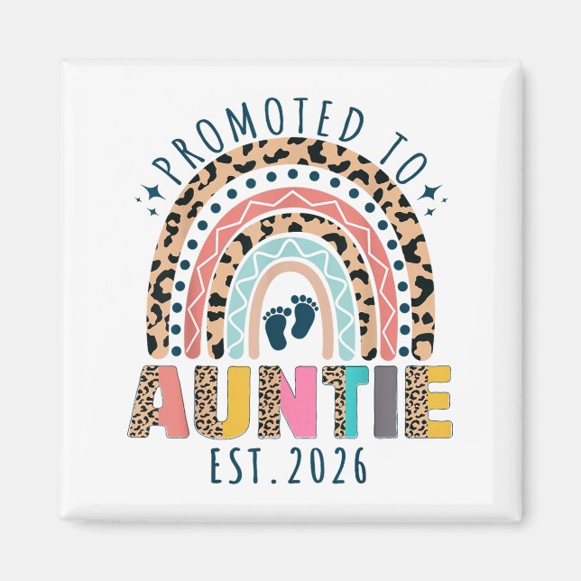 Promoted To Auntie Est 2026 Soon To Be Aunt First  Magnet (Framsidan)