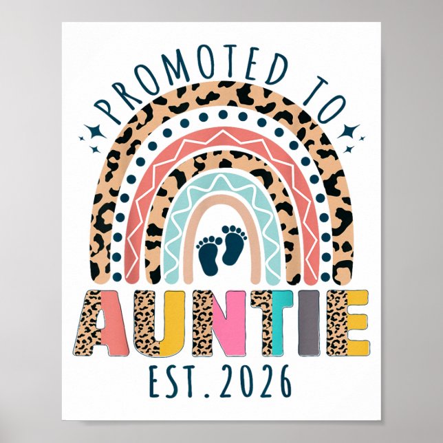 Promoted To Auntie Est 2026 Soon To Be Aunt First  Poster (Framsidan)